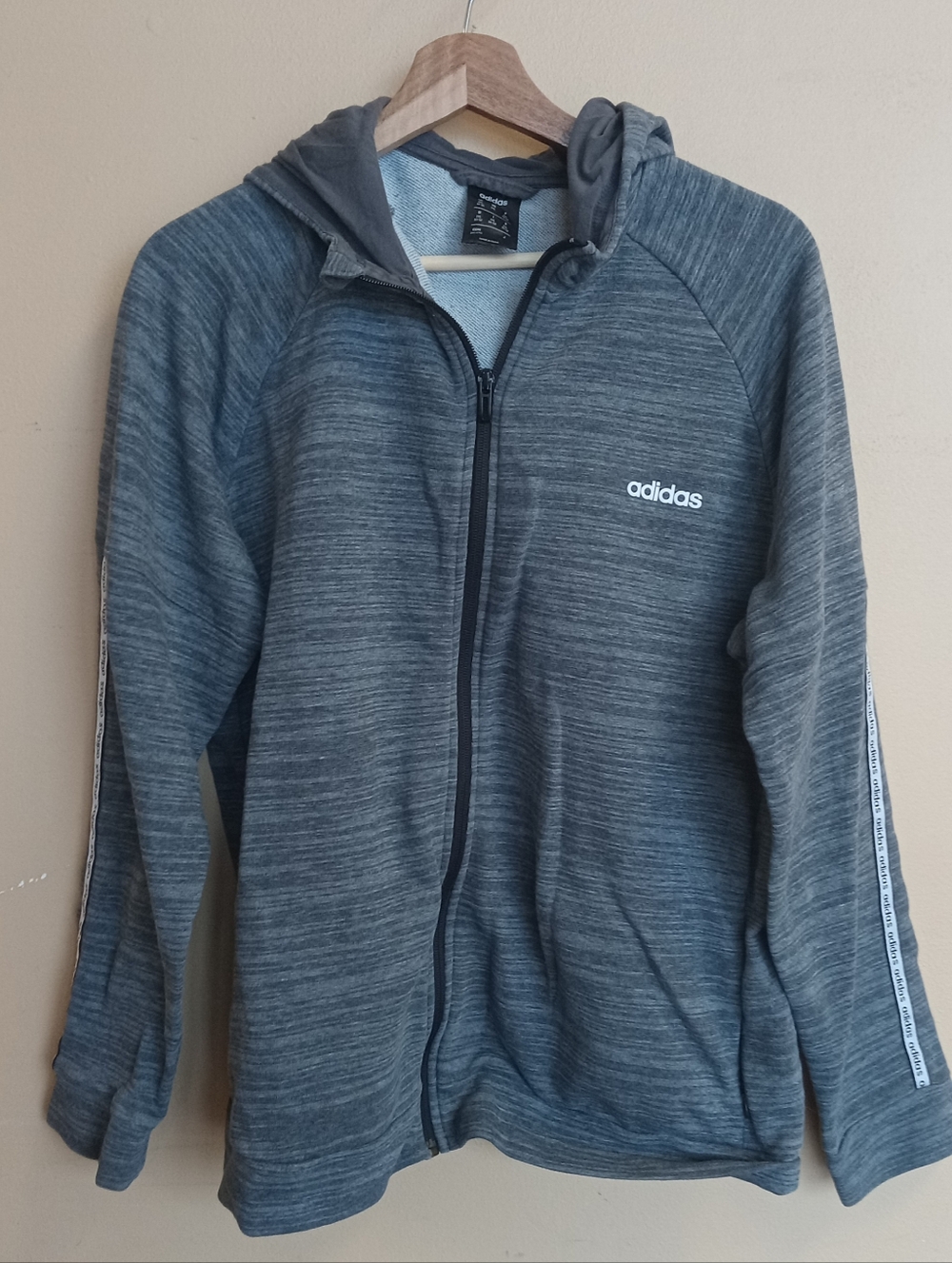 Adidas Women's Gray Full-Zip Hoodie Jacket